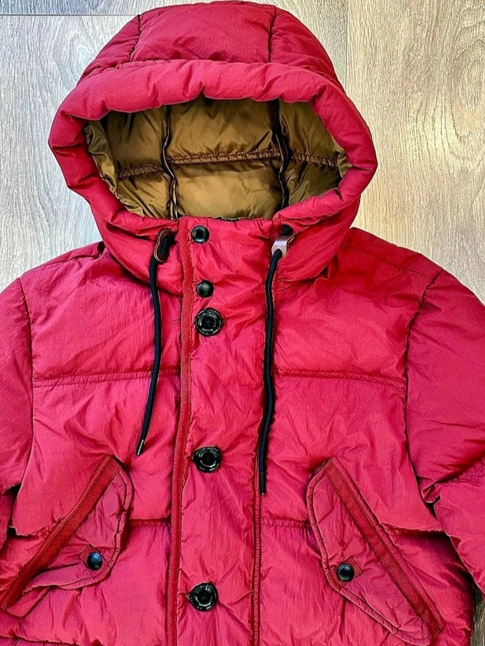 Vintage Abercrombie & Fitch Red Down Puffer Jacket Size XS - Picture 2 of 12
